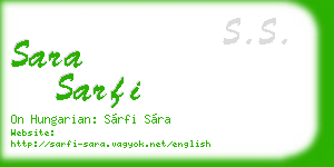 sara sarfi business card